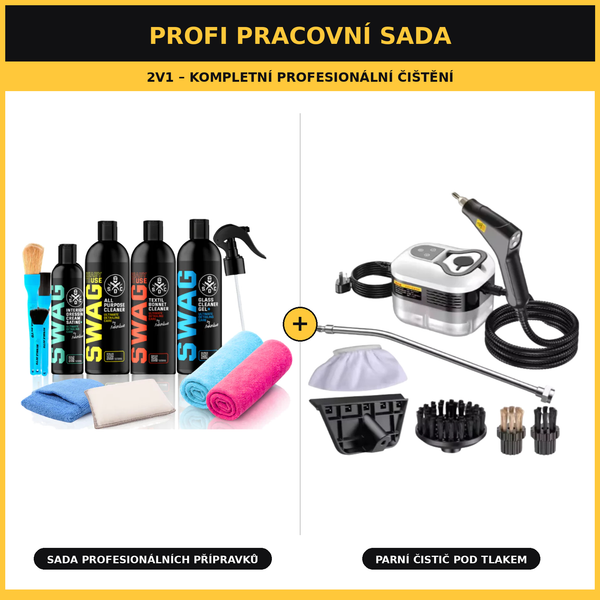 Parní čistič Vapurio 2500 W + profi sada 2v1